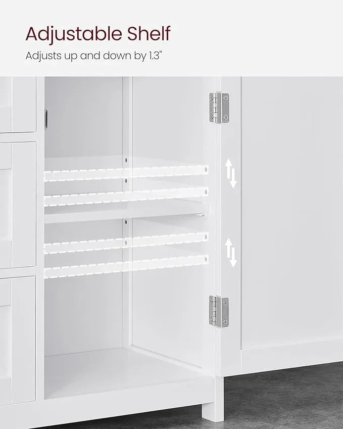 VASAGLE Floor Storage Cabinet, Freestanding Storage Unit with 3 Drawers, Adjustable Shelf, 11.8 x 23.6 x 31.5 Inches, for Living Room, Bathroom, Entryway, White UBBC542P31V1 - ModernBath