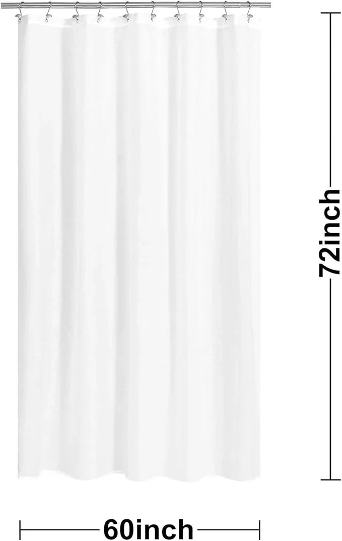 N&Y HOME Fabric Shower Curtain Liner 60 x 72 inches Bath Stall Size, Hotel Quality, Washable, Water Repellent, White Bathroom Curtains with Grommets, 60x72 - ModernBath