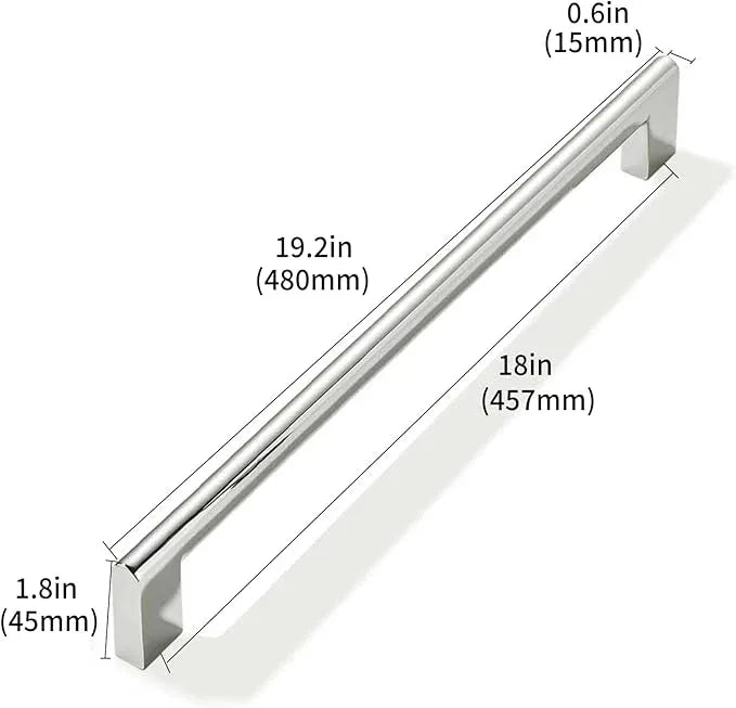 khtumeware Appliance Handle Pull 18 Inch Hole Center 1 Pack Polished Nickel Heavy Duty Solid Cabinet Pulls,Kitchen Drawer Handle, Hardware for Bathroom, Drawer, Cabinet, Door Cabinet - ModernBath