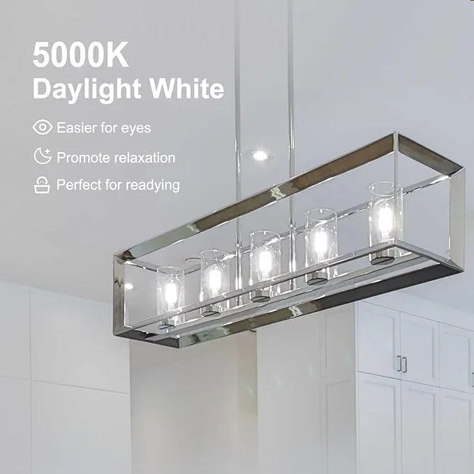 TJOY Edison Light Bulbs 60W Equivalent, Dimmable Vintage LED Light Bulbs, E26 Medium Base, 5000K Daylight, ST58, 8W, 800LM, Ultra-Bright, 80+CRI, Antique Decorative LED Filament, Clear Glass, 6 Pack - ModernBath