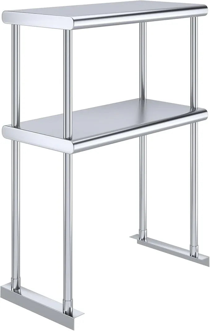 AmGood Double OverShelf Stainless Steel NSF - Many (24" Long x 12" Deep) - ModernBath