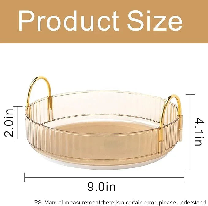 INVSSENE 360° Rotating Makeup Organizer, Bathroom Make Up Spinning Holder Rack, Large Capacity Cosmetics Storage Vanity Shelf Countertop, Fits Cosmetics, Perfume, Skincare, Lipsticks(1 Tier, Yellow) - ModernBath