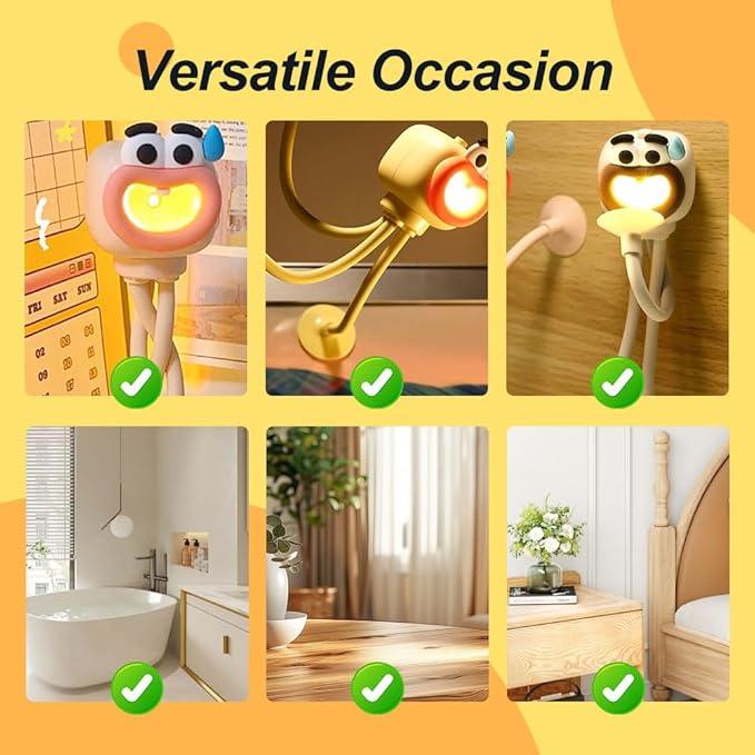 Changeable Shape Funny Night Light,2025 DIY Shape Night Lights for Adults Boys Girls Room,Night Light for Bedroom Bathroom Hallway Kitchen Christmas Decorations (White) - ModernBath