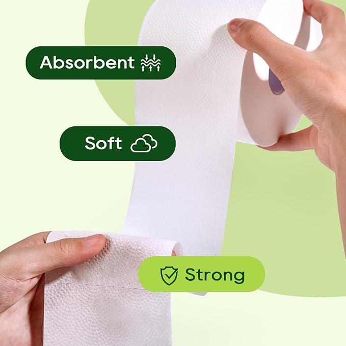 ECOLipak Bamboo Toilet Paper, Septic Safe Toilet Tissue, 9 Mega Rolls, 600 Sheets Per Roll, Tree Free, Non Toxic, 2 Ply, Soft and Absorbent, Eco Friendly Dye-Free Paper - ModernBath