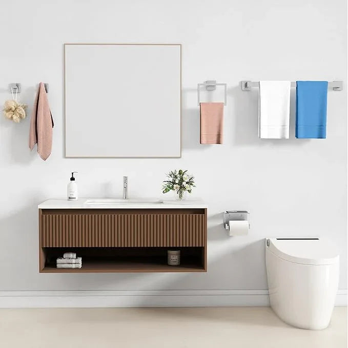 20-Pieces Brushed Nickel Bathroom Hardware Set, 24 Inch Bath Towel Bar Set, Stainless Steel Towel Racks for Bathroom Wall Mounted - ModernBath