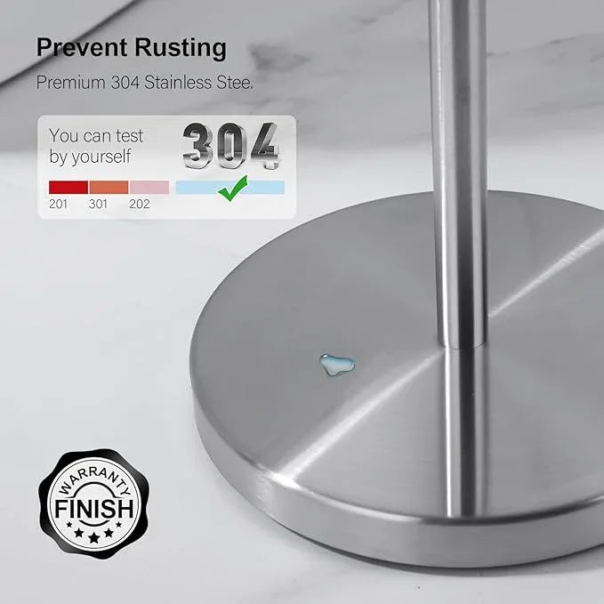 BAGNOLUX Bathroom Toilet Paper Holder Stand with Reserve, SUS304 Stainless Steel Rustproof Pedestal Tissue Roll Holder Heavy Duty, Brushed Nickel - ModernBath