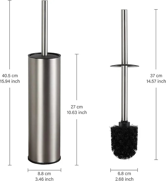 Toilet Brush and Holder,Stainless Steel Toilet Brushes for Bathroom with Holder 2pack Brushed Nickel - ModernBath
