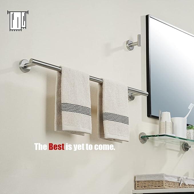 JQK Bath Towel Bar, 27 Inch 304 Stainless Steel Thicken 0.8mm Towel Rack Bathroom, Towel Holder Brushed Finished Wall Mount, Useable Length 24 Inch, TB110L24-BN - ModernBath