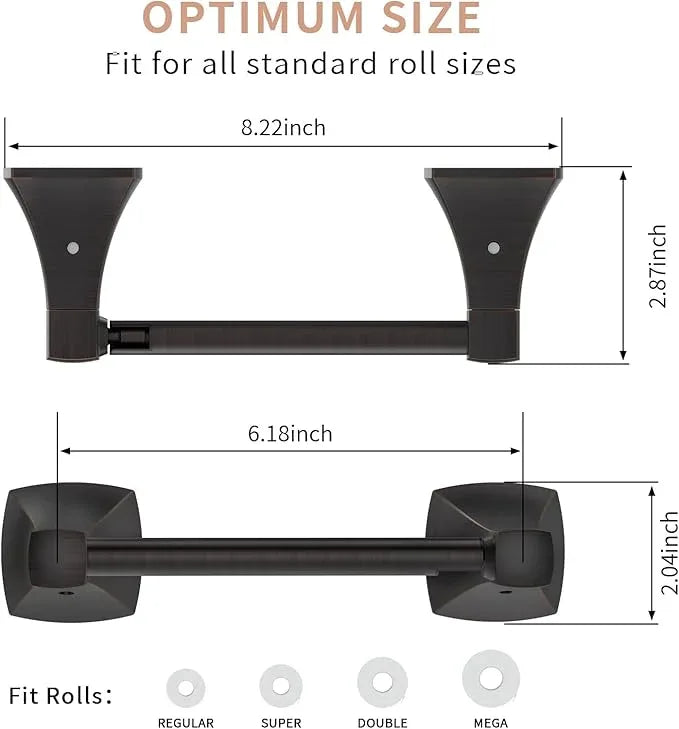 Toilet Paper Holder Wall Mount Oil Rubbed Bronze Double Post Pivoting Tissue Roll Holder Stainless Steel and Zinc Alloy for Bathroom RV Commercial - ModernBath