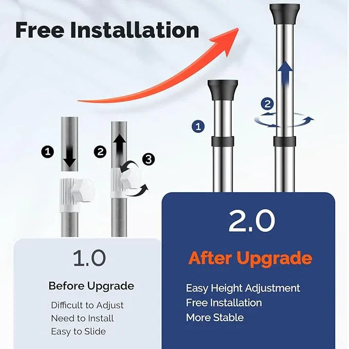 HAMITOR Corner Shower Caddy Tension Pole: Quick Installation 4-Tier Rustproof Bathroom Organizer Shelves for Bathtub Shampoo Storage - 47-121 inch Adjustable Floor Standing Bath Rack Holder - Silver - ModernBath