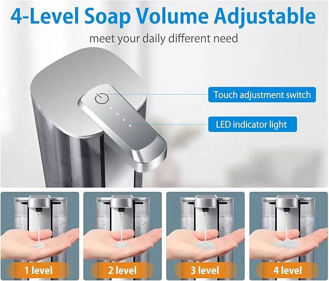 Automatic Liquid Soap Dispenser, Rechargeable, Touchless, 17oz/500ml with 4 Adjustable Soap Levels, Wall Mount & Waterproof, Liquid Hand/Dish Soap Dispenser for Bathroom Kitchen - ModernBath