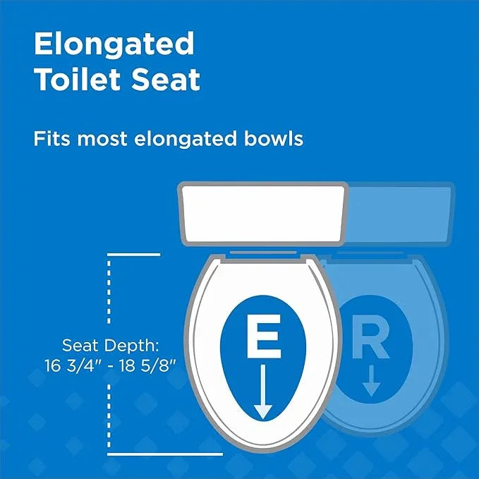 Gerber Soft-Close Elongated Toilet Seat with Two Button Quick-Release, Top-Mount Installation, Non-Slip Bumpers, and Cover, Heavy-Duty Plastic, White, GC550130 - ModernBath