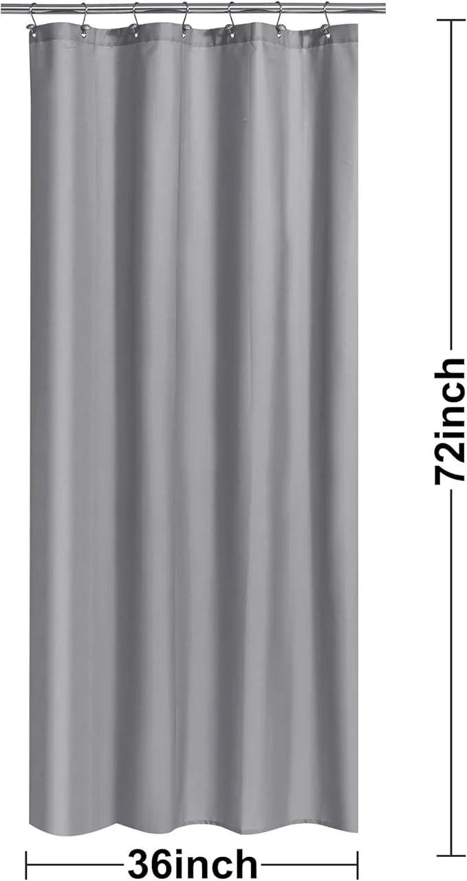 N&Y HOME Fabric Shower Stall Curtain or Liner 36 x 72 Inches - Hotel Quality, Machine Washable, Water Repellent - Gray, 36x72 - ModernBath