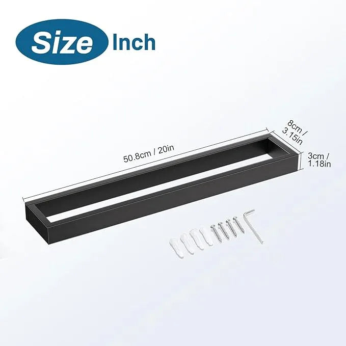 TNOMS Single Towel Bar Towel Holder Bathroom Hardware Accessories,Stainless Steel Wall-Mounted Towel Rack Towel Rail,20 Inches Matte Black - ModernBath