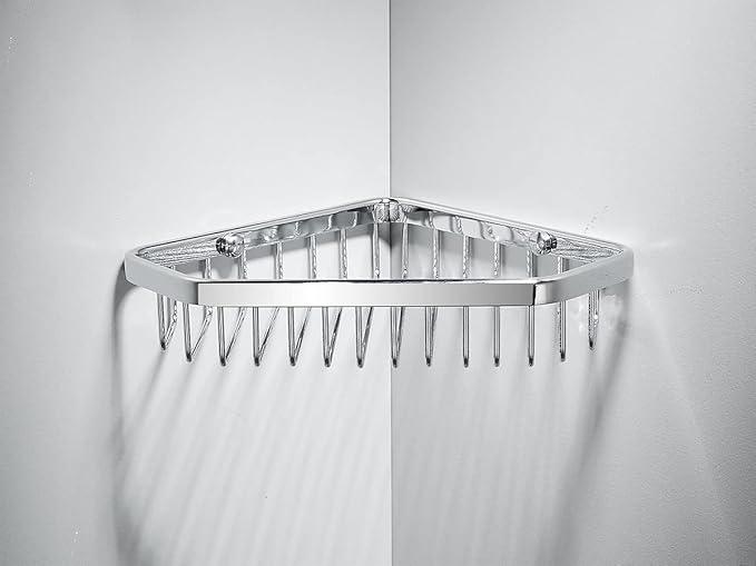 SANLIV Corner Shower Caddy Basket,Shampoo Holder for Shower Wall,Inside Shower Shelf Bathroom Organizer,Solid Brass Material in Polished Chrome - ModernBath
