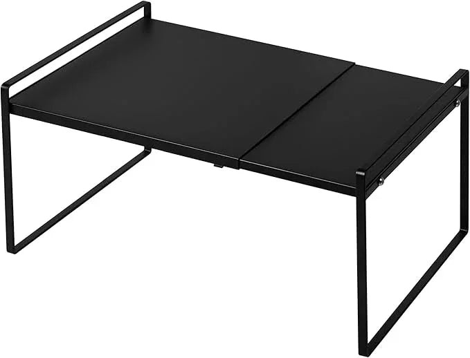 Nxconsu Expandable Cabinet Shelf Organizer Riser for Kitchen Pantry Cupboard Under Sink Countertop Home Storage Organization Rack Space Saver Freestanding Heavy Duty Nonslip Stackable Black X Large - ModernBath