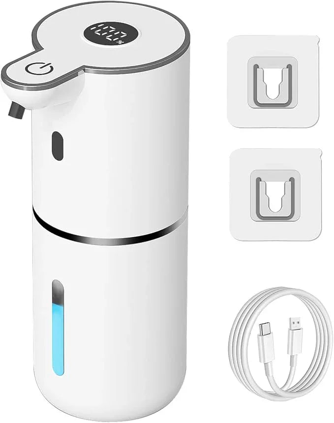 OHIFAST Automatic Liquid Soap Dispenser Touchless, USB Rechargeable Smart Hand Soap Dispenser, 6-Level Adjustable, 12.8oz/380mL Wall Mounted for Bathroom Kitchen Dish Soap-White - ModernBath