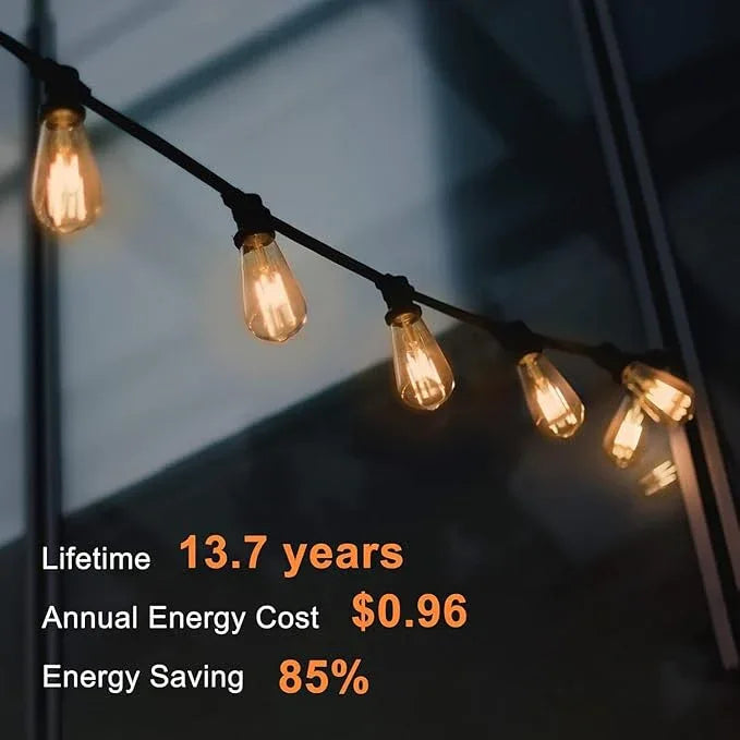 TJOY 6 Pack Vintage 8W ST58 LED Edison Amber Light Bulbs, 60W Equivalent, 800 Lumens, 2200K Soft White, Dimmable, E26 Base LED Filament Bulbs, CRI80+, Antique Glass Style for Home, Bedroom - ModernBath