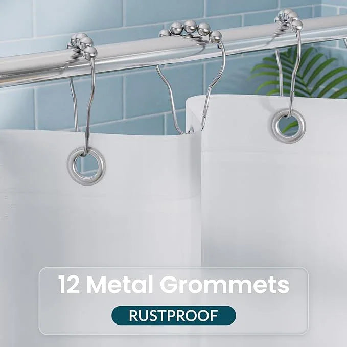 Titanker White Shower Curtain Liner 72 x 78 Long Plastic Shower Liner PEVA Shower Curtain with Liner for Bathroom, Waterproof Lightweight Shower Liner with Magnets and Rustproof Metal Grommet Holes - ModernBath