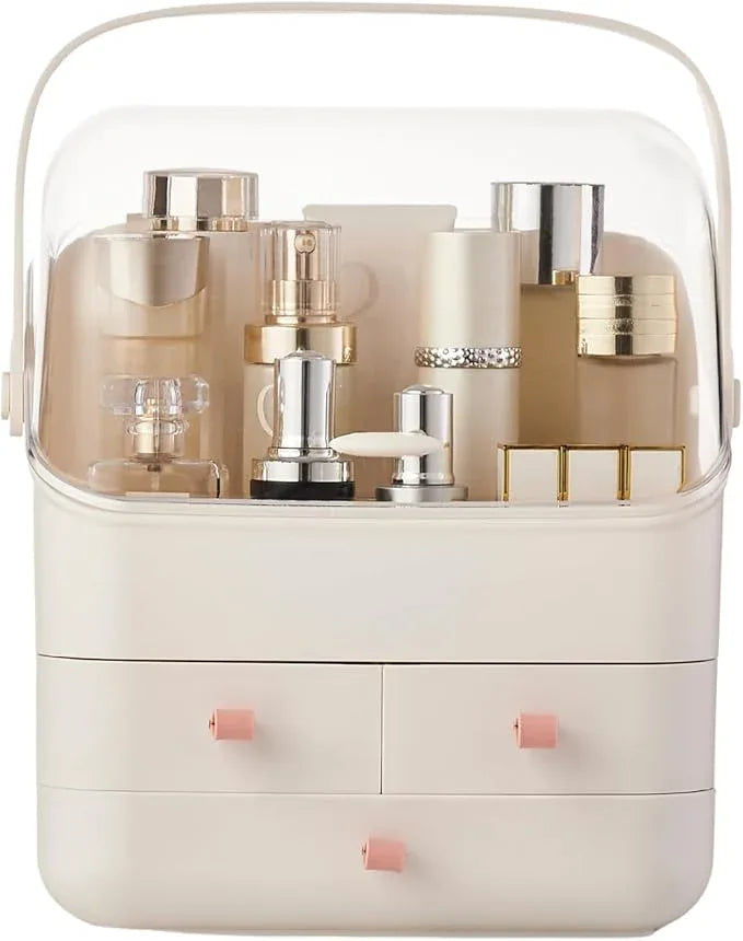 Large Makeup Organizer w Drawers Beauty Organizer Makeup Box Holder Vanity Organization Desk Countertop MakeUp Organizers Bathroom Counter Organizer Skincare Cosmetic Case Stand Dustproof Lid Gift - ModernBath