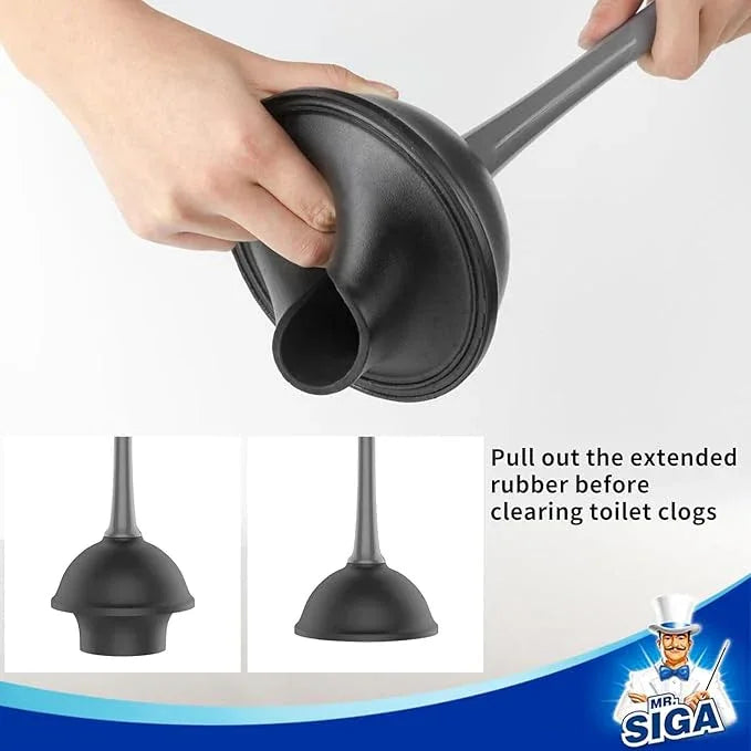 MR.SIGA Toilet Plunger and Bowl Brush Combo for Bathroom Cleaning, Gray, 2 Sets - ModernBath