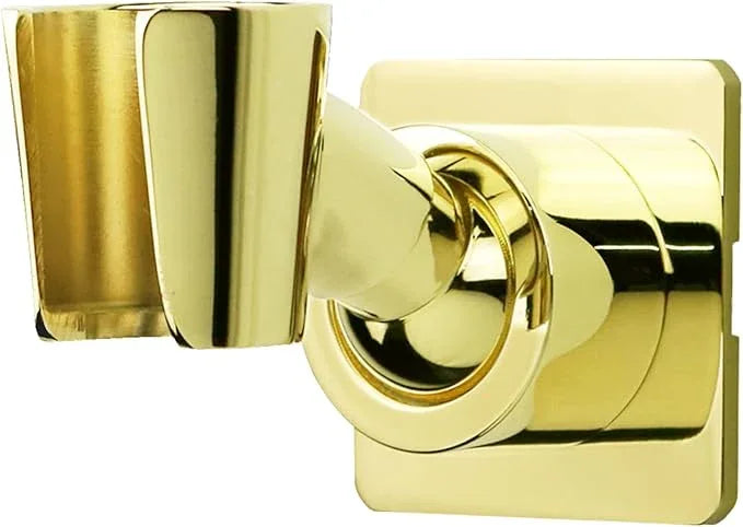 Shower Head Holder Handheld Shower Wand Holder Adjustable Shower Head Bracket Shower Wall Mount Holder, Polished Brass/Gold Finish, Drill Free Glue Installation - ModernBath
