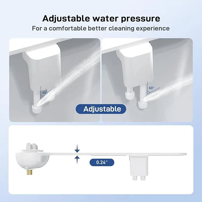 Bidet Attachment for Toilet, Toilet Bidet with Dual Self-Cleaning Nozzles, Rear and Feminine Wash, Adjustable Spray Pressure, Easy Installation, Hygienic Bathroom Accessory, Ceramic White - ModernBath
