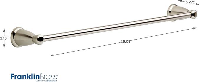 Franklin Brass Kinla 5-Piece Bathroom Set Satin Nickel 18" and 24" Towel Bar Racks, Toilet Paper Holder, Ring, Hook KIN5PC-SN - ModernBath