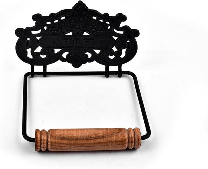 Renovators Supply Toilet Paper Holder - Antique Wall Mount Toilet Paper Holder - Sanitary Paper Holder - Vintage Bathroom Decor - Colonial Tissue Holder - Black, Princess Crown, Pack of 1 - ModernBath