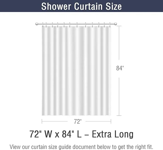 Gibelle Extra Long Shower Curtain Liner 72 x 84 Inches, Teal Shower Curtain Liner, Washable Waterproof Fabric Bathroom Shower Curtain - ModernBath