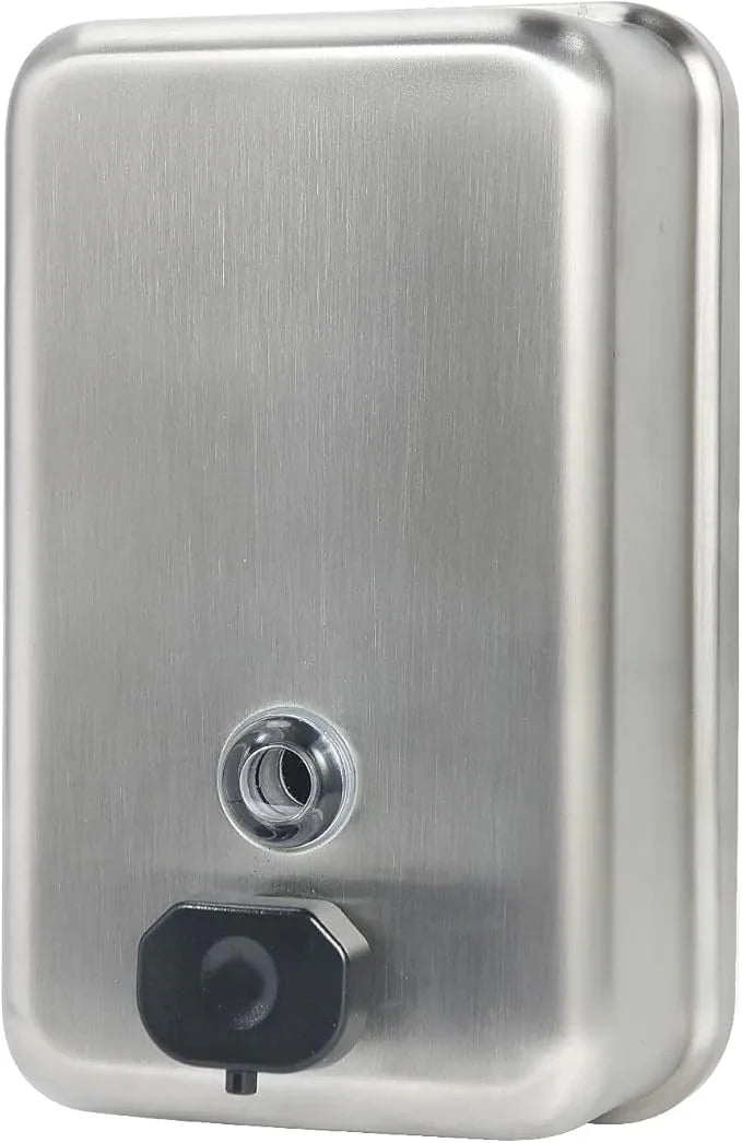 Stardrix Heavy Duty Stainless Steel Wall Mount Soap Dispenser, 1100ml/37oz, with Corrosion Proof Lining and Anti-Leak Pump for Commercial & Home Bathroom Kitchen(Vertical) - ModernBath