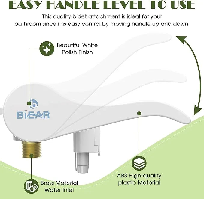 6mm Slim Bidet, Bidet Attachment for Toilet, Bidet Toilet Seat Sprayer Jet with Dual Nozzles Front & Back Washing for Women Men Easy Use Right Handle Non-Electric Fresh Cold Water Bidet - ModernBath