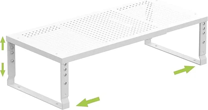 Expandable Cabinet Shelf Organizer Storage Spice Rack Shelves for Kitchen Stackable Adjustable Pantry Cupboard Bathroom Countertop Desktop(1Pack/White/Large-with Hole) - ModernBath