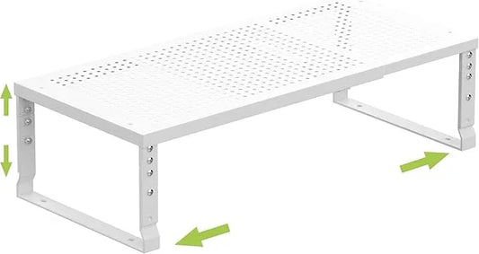 Expandable Cabinet Shelf Organizer Storage Spice Rack Shelves for Kitchen Stackable Adjustable Pantry Cupboard Bathroom Countertop Desktop(1Pack/White/Large-with Hole) - ModernBath