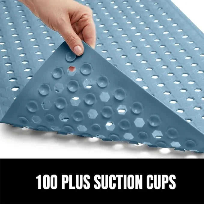 GORILLA GRIP Patented Square Shower Stall Mat, Small Bathtub Floor Mats for Stand Up Showers, Suction Cups and Drain Holes, Machine Wash, Soft on Feet, Bathroom Accessories 21x21 Inch, Sky Blue Opaque - ModernBath