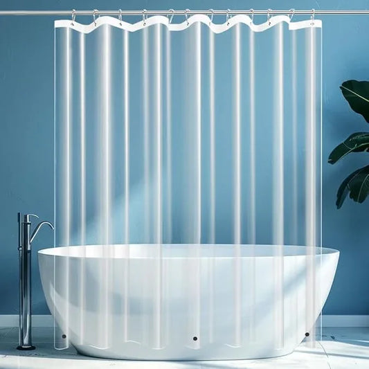 Ga-Geetopia Clear PEVA Plastic Shower Curtain Liner Premium Light Weight 72" x 72" Transparent Bathroom Shower Showroom Curtain Liner with Rustproof Metal Gromments and Weighted Magnet - ModernBath