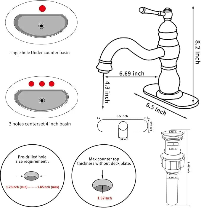 Oil Rubbed Bronze Bathroom Faucet GGStudy Bathroom Vanity Faucet Single Handle One Hole Bathroom Sink Faucet Basin Mixer Tap Matching Pop Up Drain with Overflow - ModernBath