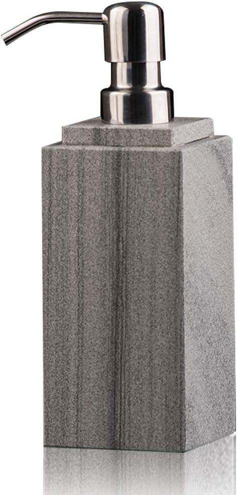 Hand Liquid&Lotion Soap Dispenser Pump Bottle Natural Marble for Kitchen Bathroom Countertop Laundry Room Holds Dish Soap Shampoo Laundry Liquid Shower Gel (Grey Sand) - ModernBath