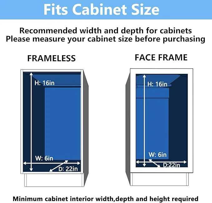 2 Tier Individual Pull Out Cabinet Organizer 5½" W x 21½" D, Heavy Duty Cabinet Pull Out Shelves, Slide Out Drawers Organization for Kitchen Cabinets Bathroom - ModernBath