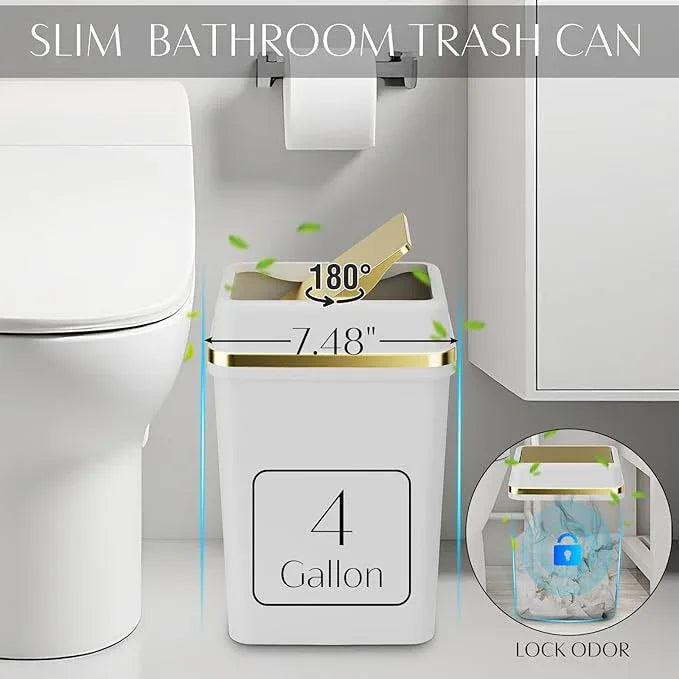 9PCS Bathroom Accessory Set, White Bathroom Set, Bathroom Accessories Set Complete with Trash Can, Toothbrush Holder, Soap Dispenser, Toilet Brush, Bathroom Decor - ModernBath