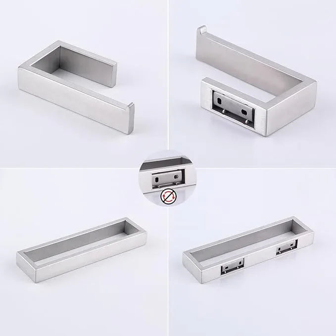 GERZWY Contemporary Stainless Steel Wall Mounted 2-Piece Bathroom Hardware Set - Towel Rings Toilet Paper Holder, Brushed Finish HG1708-2LS - ModernBath
