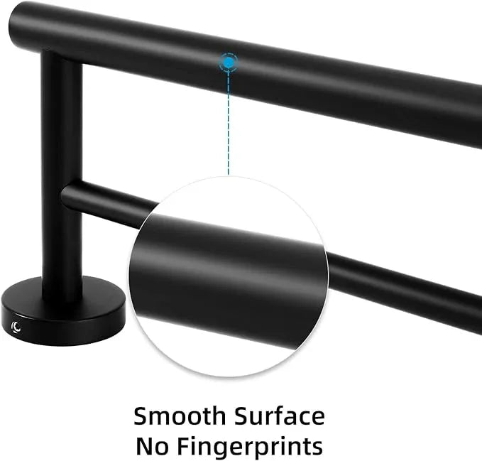 Bathroom Towel Bar, 12 Inch Towel Racks for Bathroom Wall Mounted, Heavy Duty Bathroom Towel Holder Organizer, Stainless Steel Home Towel Rod, Matte Black - ModernBath