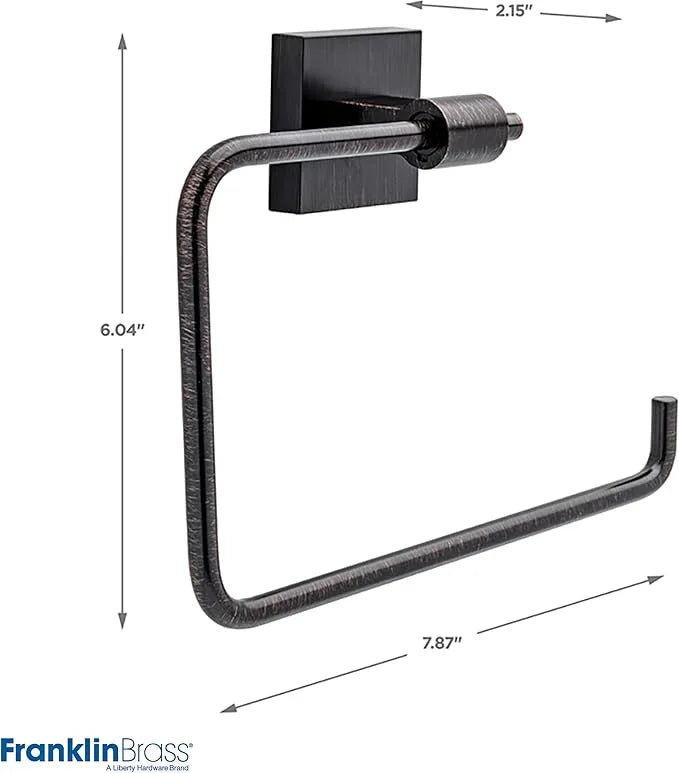 Franklin Brass Maxted (1-Pack) Hand Towel Holder Venetian Bronze Towel Racks for Bathroom Wall Square Towel Ring Holder for Bath Towel Hanger for Kitchen, Bathroom Accessories MAX46-VBR - ModernBath