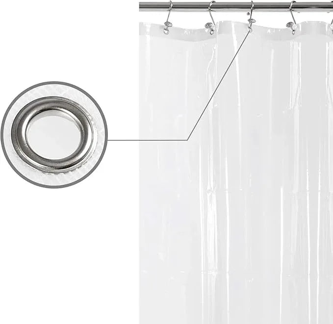 BAROSSA Design 48 inch Wide Stall Shower Curtain Liner with 3 Magnets - PEVA, Waterproof, PVC Free, Metal Grommets, Clear, 48x72 - ModernBath