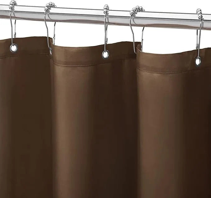 Gibelle Extra Long Shower Curtain Liner 72 x 84 Inches, Brown Shower Curtain Liner, Washable Waterproof Fabric Bathroom Shower Curtain - ModernBath