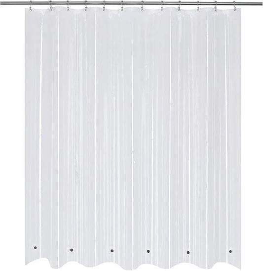 Mrs Awesome Short Shower Curtain Liner with 6 Magnets 72 x 66 inch Clear Thick PEVA Waterproof Plastic Shower Curtain 72x66, Clear - ModernBath