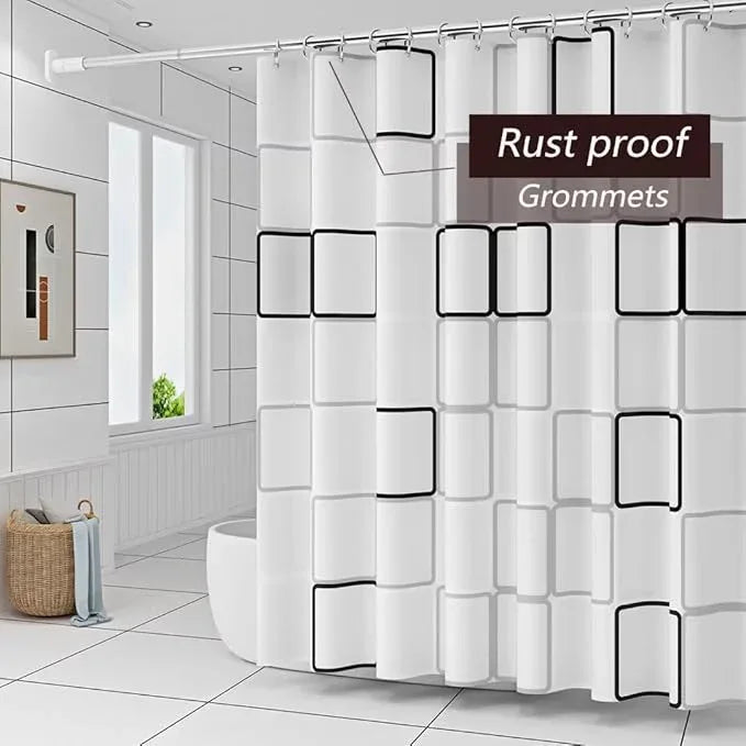 TIKABC Shower Curtain Liner, 4G PEVA Square Shower Liner, Plastic Waterproof Shower Curtains, 72x72 inch with Grommet Holes 3 Magnetic Weights - ModernBath