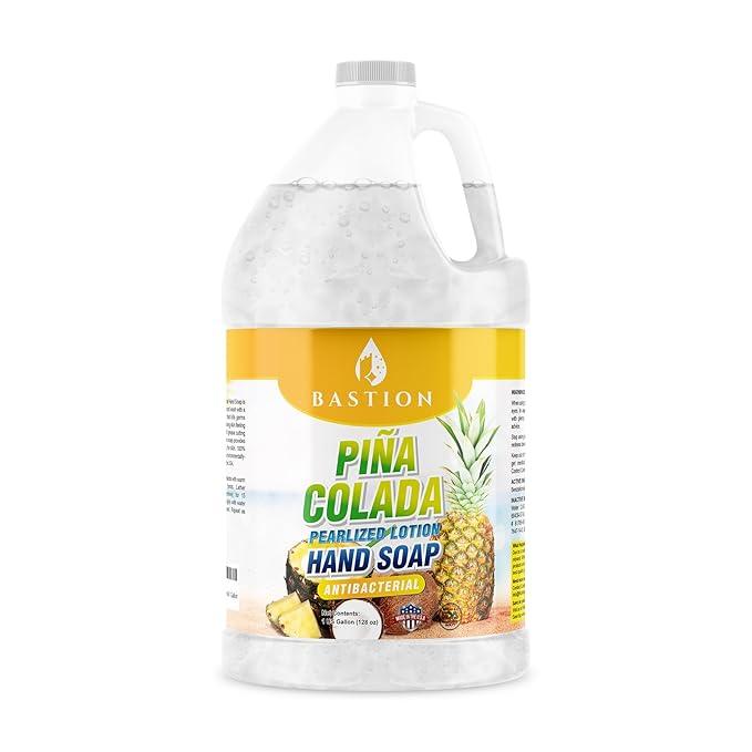 Bastion Antibacterial Hand Soap - Pina Colada - Moisturizing Pearlized Liquid Hand Wash - 1 Gallon (128 oz.) Bulk Refill Jug. Pina Colada Scented. Non-toxic. Made in the USA. - ModernBath