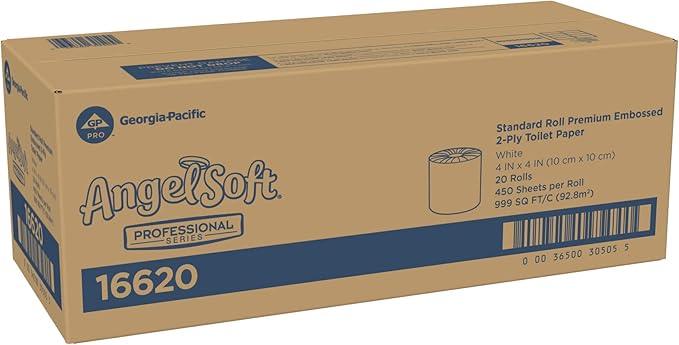 Georgia-Pacific Angel Soft Professional Series 2-Ply Embossed Toilet Paper, 16850, 450 Sheets Per Roll, 60 Rolls Per Case - ModernBath