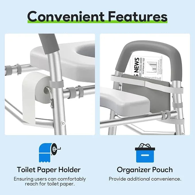 Raised Toilet Seat with Handles 400lb - Adjustable 3 in 1 Commode Chair for Toilet with Arms, Toilet Riser with Handles, Toilet Chair Over Toilet, Handicap Toilet Seat - ModernBath